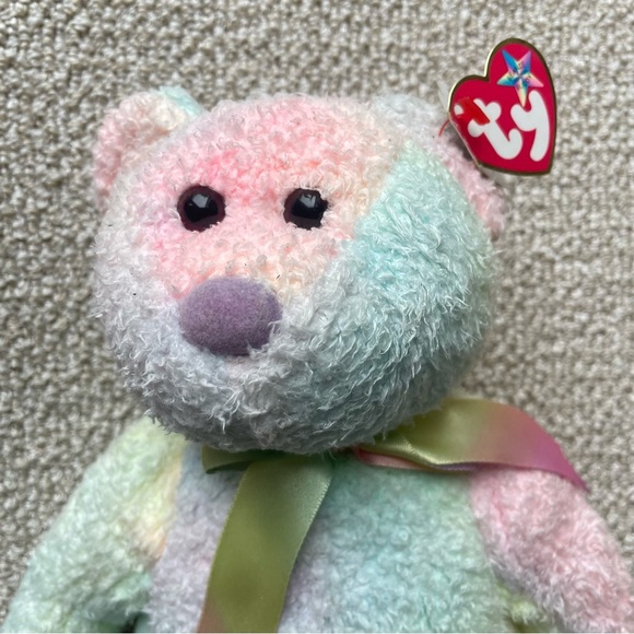 Ty Beanie Buddy Groovy the Tie Dye Bear Large 15" 1999 Retired Plush Toy  NWT - Picture 2 of 7